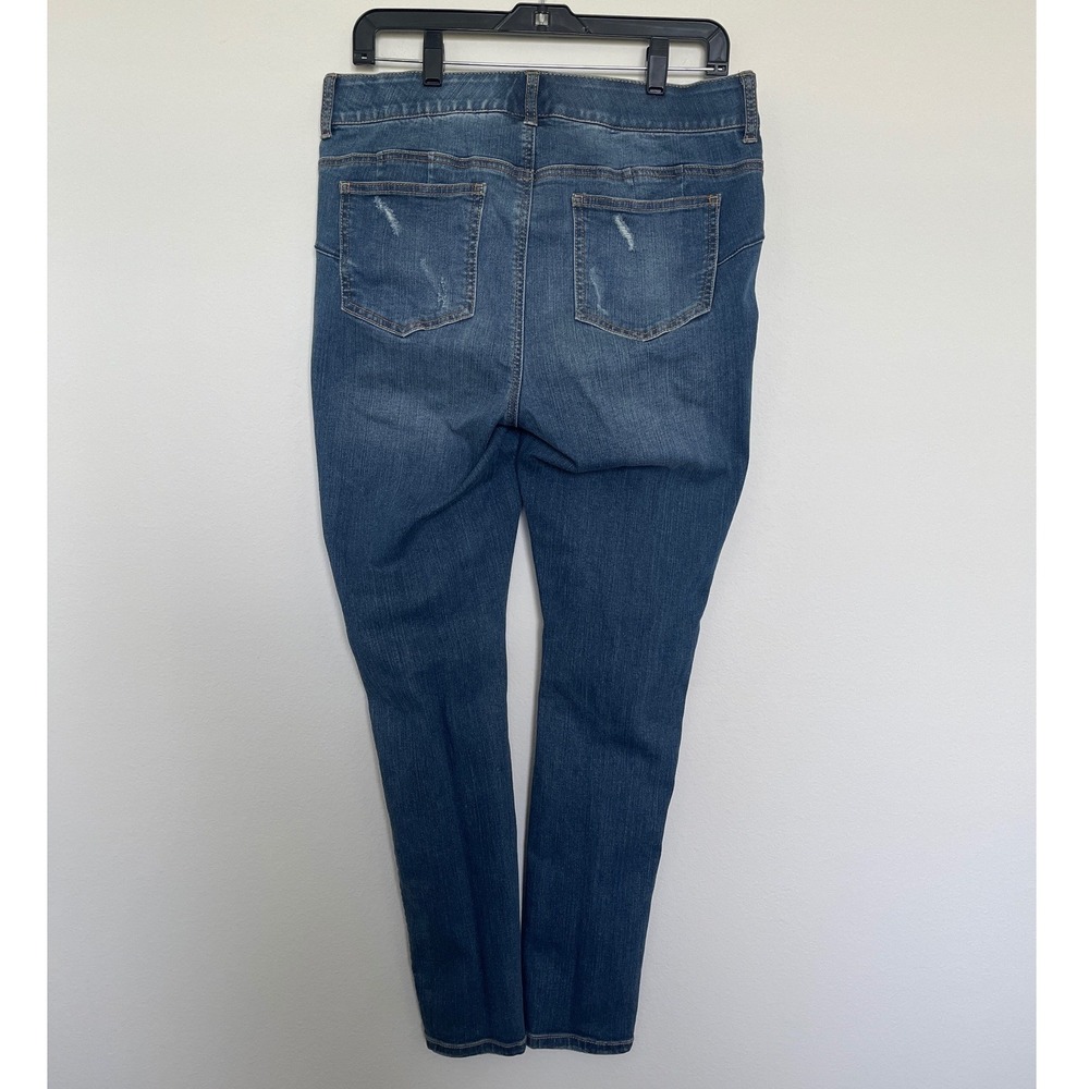 Torrid Bombshell Skinny Jeans Size 12R Distressed Ripped Stretch Denim Blue - Picture 3 of 9